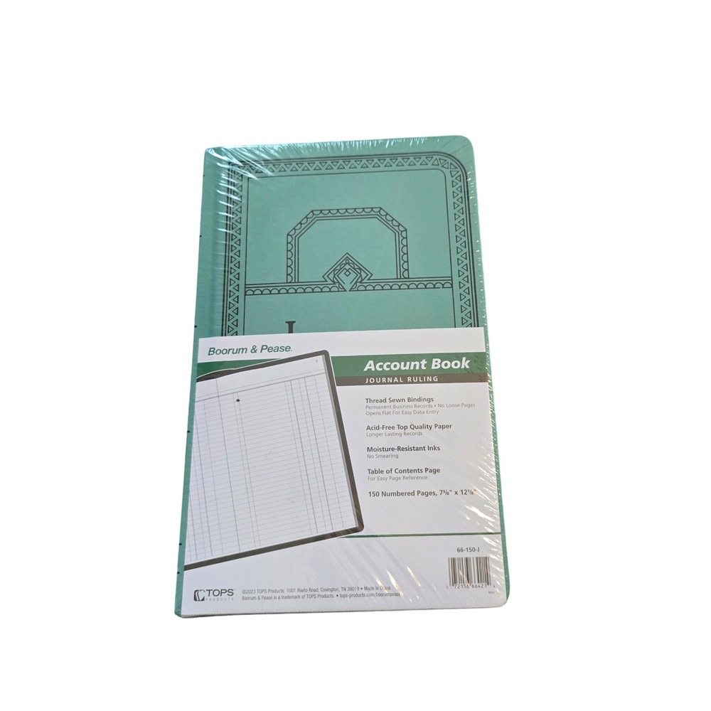 Boorum & Pease Account Book Ledger Journal 150 Pages Teal 66-150-J‎ New